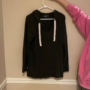 LOFT Black Pullover with White Accents